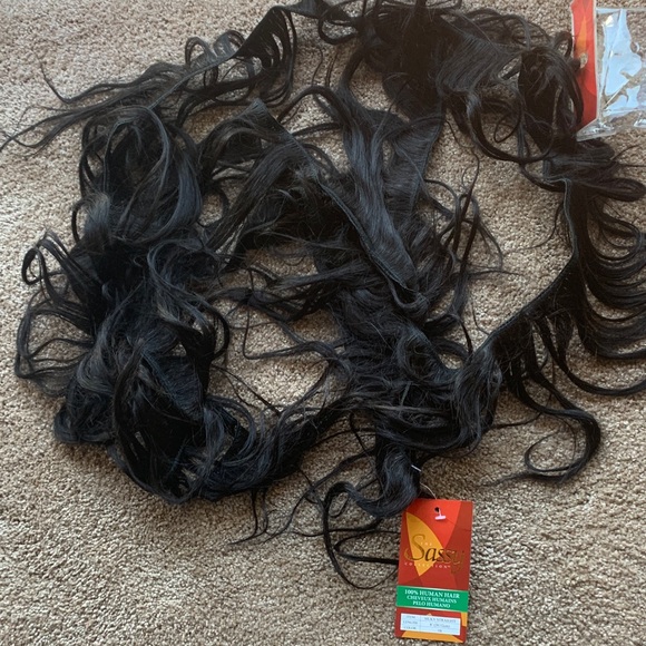 NWT The Sassy Collection 100 Percent Human Black Hair Extensions